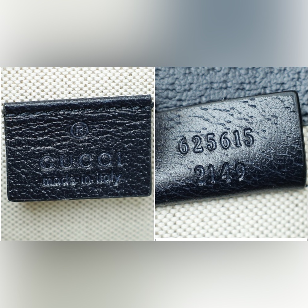 Gucci GG Guccissima 1955 Horsebit Mini Rectangle Crossbody Bag Navy Beige 625615 - Picture 14 of 17